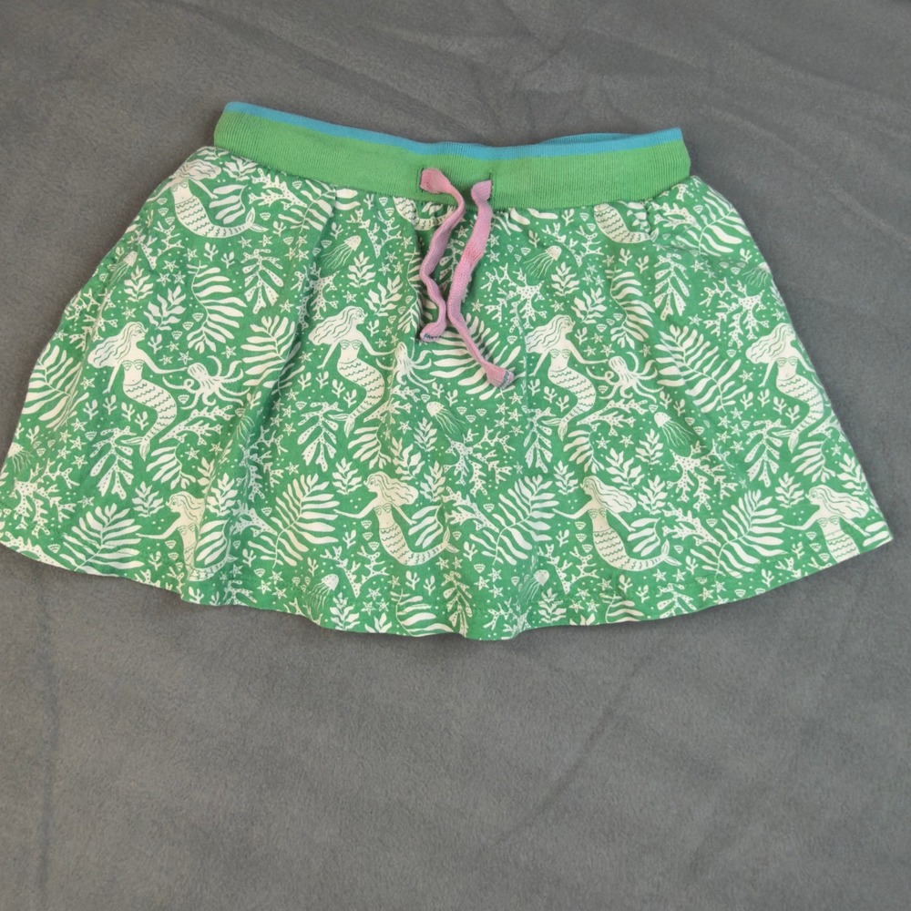Mini Boden Girls Green Mermaid Print Jersey Skirt Size 6-7Y
